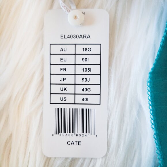 NWT New Elomi Cate Bra Blue / Turquoise Size 40I Underwired - Picture 5 of 11